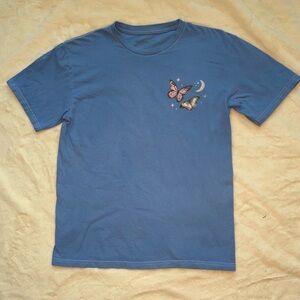 Rebellious One Blue Butterfly T-Shirt Size Large